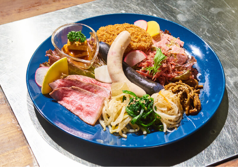 焼肉屋さんの前菜盛りプレート